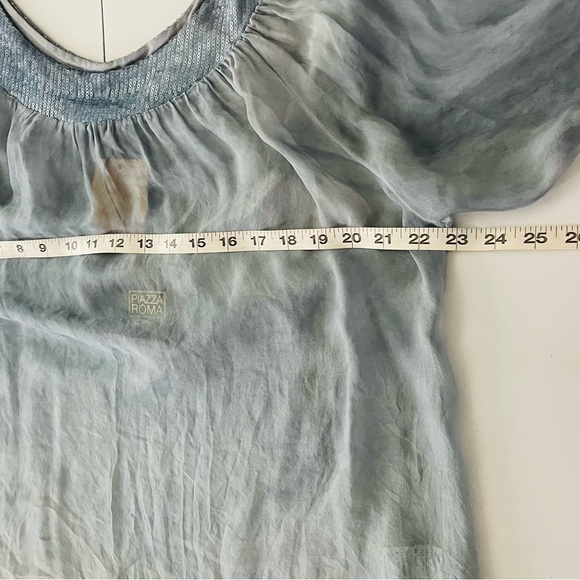 🆕 Piazza Roma 100% Silk Sheer Designer Sequin Fairycore Whimsical Size Small - Picture 4 of 7